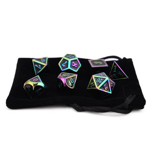 Dungeons and dragons DND Dice Rainbow Color with dice bag