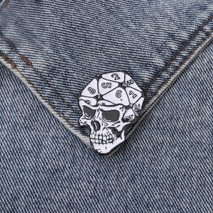 RPG D20 Skull Dice Enamel Pin