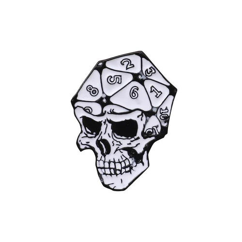 RPG D20 Skull Dice Enamel Pin