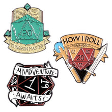 Load image into Gallery viewer, D&amp;D Enamel Pin Set