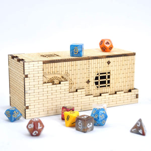 Dragon Castle Dice Tower with Wood Tray & Laser Cut Dragon