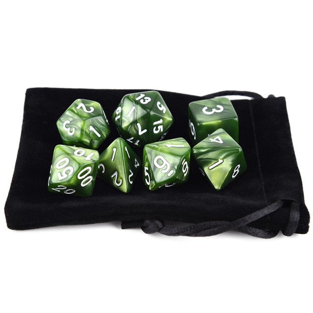 Poludie Dark Green Resin Dnd Dice Set D4~d20 Polyhedral Dice Suitable For  Dungeons And Dragons Role-playing Board Game Rpg Dd Magic Dice