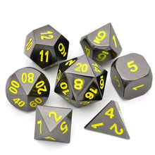 Load image into Gallery viewer, Yellow Chrome Cyberpunk Metal RPG DND Dice