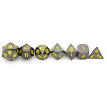 Load image into Gallery viewer, Yellow Chrome Cyberpunk Metal RPG DND Dice