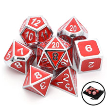 Load image into Gallery viewer, Red &amp; Silver Dice Set