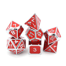 Load image into Gallery viewer, Red &amp; Silver Dice Set