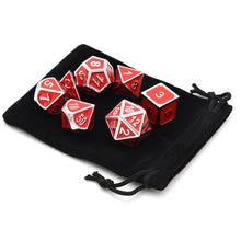 Load image into Gallery viewer, Red &amp; Silver Dice Set