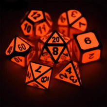 Load image into Gallery viewer, Volcanic Glow In The Dark Metal Dice