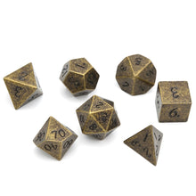 Load image into Gallery viewer, Mayan Gold Set 7pcs Metal DND Dice D4-D20