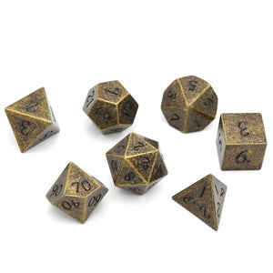 Mayan Gold Set 7pcs Metal DND Dice D4-D20