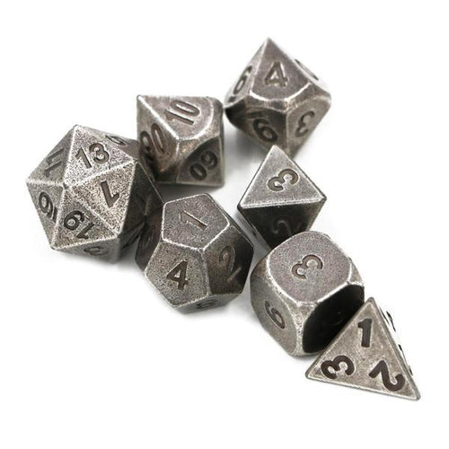 Battleworn Silver Set D4-D20